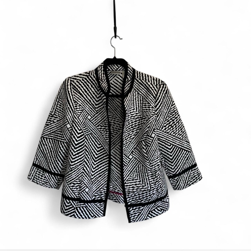 Chico's Zebra Print Jacket in Black and White